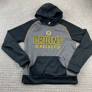 Fanatics Boston Bruins Sweater Hoodie Men Medium Gray Black Pullover NHL Hockey